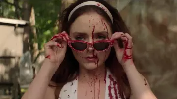 Polka dot cateye sunglasses worn by Meredith (Madison Davenport) in Reprisal (S01)