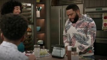 Scotch & Soda Palm Leaf Print Pullover Hoodie worn by Andre 'Dre' Johnson (Anthony Anderson) in black-ish Season 6 Episode 3