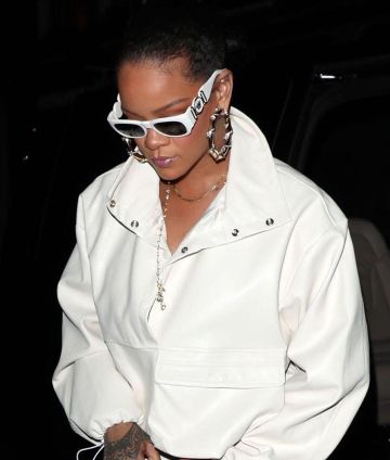 Frankie Shop Xenia Faux Leather Top worn by Rihanna London October 10, 2019