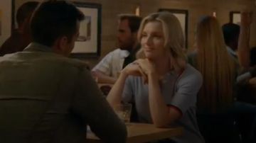 Banana Republic Blue Ribbed Sweater Polo usado por Sylvie Brett (Kara Killmer) en Chicago Fire Temporada 8 Episodio 3