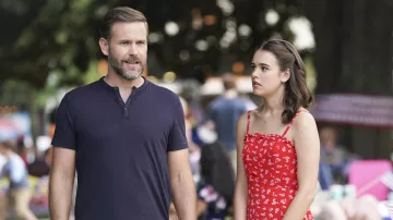 Red floral dress worn by Josie Saltzman (Kaylee Bryant) as seen in Legacies