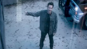 Grey casual mens bomber jacket  worn by Scott Lang / Ant-Man Paul Rudd in Avengers: Endgame 