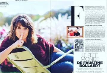 The sweater wide round neck with jewelry wool of Faustine Bollaert on the account Instagram of @faustinebollaert