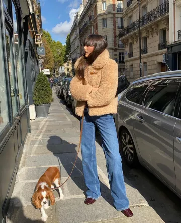 The wool jacket beige of Leia on the account Instagram of @leiasfez