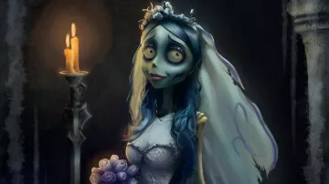 The replica of the costume of the Corpse Bride (Helena Bonham Carter) in The Wedding funeral