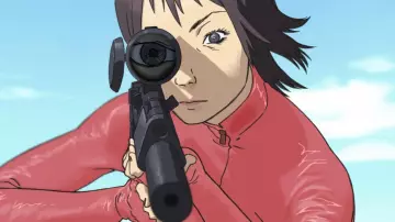 The combination of red O-Ren Ishii (Lucy Liu) in Kill Bill : Volume 1