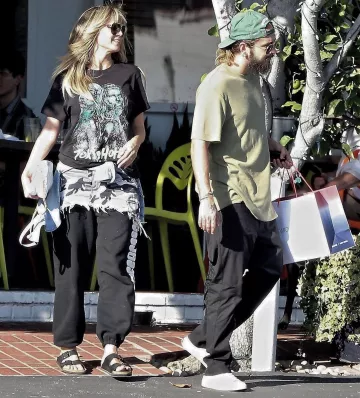 Escada Heart Bag worn by Heidi Klum Beverly Hills October 13, 2019