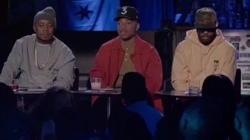 10 deep orange hoodie worn by Lupe Fiasco in Rhythm + Flow (S01E04)