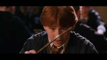 The magic wand of Ron Weasley (Rupert Grint) in Harry Potter and the Chamber of secrets