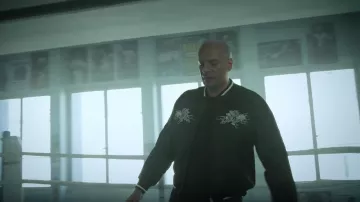 Jacket bomber black embroidered Akhnaton in the clip Rap Warrior IAM