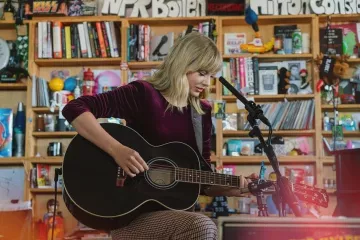 Andamane bea velvet bodysuit worn by Taylor Swift Npr Tiny Desk Concert October 10, 2019