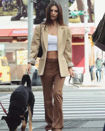 The row francene blazer worn by Emily Ratajkowski New York City October 13, 2019
