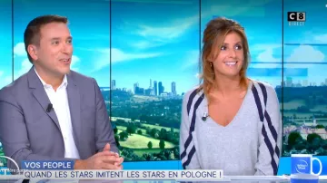 The gray sweater stripes blue Caroline Ithurbide in William at noon