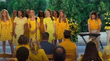 Yellow short sleeve ringer tee worn by Nonnie Thompson (Kimmy Shields) in Insatiable Season 02 Episode 02