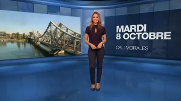 Le Pantalon droit taille haute à carreaux de Cali Morales dans Météo de M6