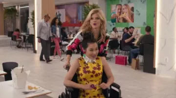 Alice + Olivia Yellow Coley Dress worn by Dixie Sinclair (Irene Choi) in Insatiable Season 2 Episode 10