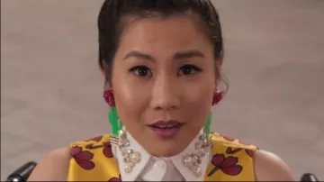 Kate Spade Multicolore Route Panoramique de Cactus Déclaration des Boucles d'oreilles portées par Dixie Sinclair (Irene Choi) en Insatiable Saison 2 Épisode 10