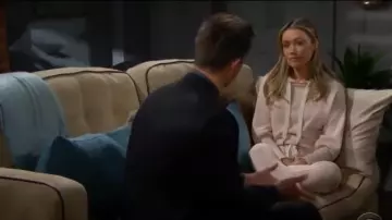 NSF mad­dox lace-up sweat­pants in blush pink worn by Florence 'Flo' Fulton (Katrina Bowden) as seen on The Bold and the Beautiful October 15, 2019