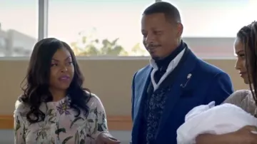 Dolce & Gabbana cárdigan con estampado floral rosa y blanco usado por Cookie Lyon (Taraji P. Henson) en Empire Temporada 06 Episodio 04