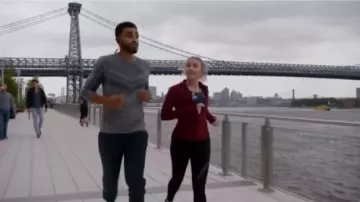 Lululemon Red Define Jacket worn by Roxy Doyle (Emily Osment) in Almost Family Season 1 Episode 3