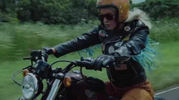 Veste en cuir noir avec des taches porté par Katy Perry de Katy Perry - Harleys À Hawaii (Officiel)