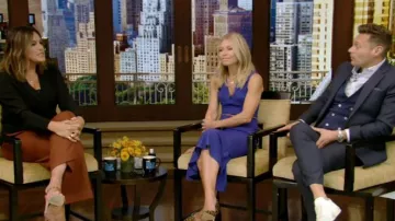 ChloeGesselin Celeste sandals worn by Mariska Hargitay on LIVE with Kelly and Ryan October 17, 2019