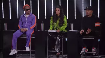 Tracksuit pants purple and orange worn by T. I. in Rhythm + Flow