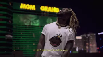 The white T-shirt "Black King" of Jok'Air in the clip of Jok'Air - Las Vegas