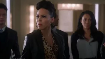 Cushnie Leopard-Print Blouson-Style Bodice worn by Tegan Price (Amirah Vann) in How to Get Away with Murder Season 6 Episode 3