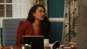 Sandro Red Wrap Dress worn by Iris West (Candice Patton) in The Flash Season 06 Episode 02