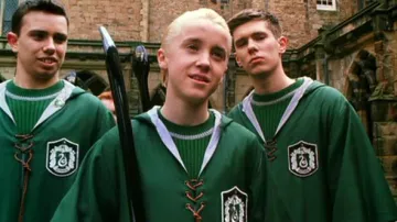 The nimbus 2001, Draco Malfoy (Tom Felton) in Harry Potter and the Chamber of secrets