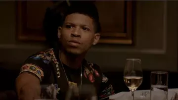 Versace black jewel print tee worn by Hakeem Lyon (Bryshere Y. Gray) in Empire Season 06 Episode 04