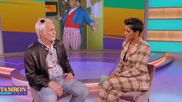 Jonathan Simkhai e-cig belted plaid pants worn by Tamron Hall on Tamron Hall Show  October 18, 2019