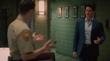 Bleu Veste de Costume porté par Scott Connor (Steven Pasquale) Américaine Fils
