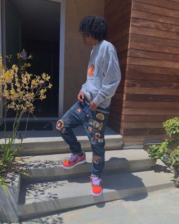 BAPE Logo GI Belt Olive worn by Lil Tecca on his Instagram account @liltecca