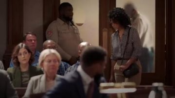 L’Agence Black Ryan Blouse worn by Maya Little (Mandi Madsen) in Bluff City Law Season 1 Episode 4