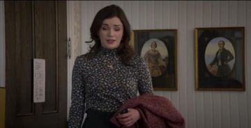 Rebecca Taylor Zelma Printed Top in Black Combo worn by Kate Elliot (Aisling Bea) in Living with Yourself Season 1 Episode 7