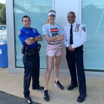 The Shorts Nike pink satin Eugenie Bouchard on the account Instagram of @geniebouchard