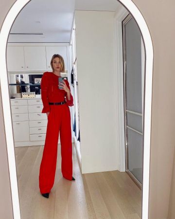 Self Portrait Knitted Lace Sweater worn by Karlie Kloss Instagram Pic October 24, 2019