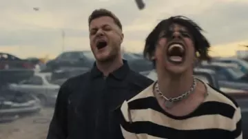 Choker Padlock Steel Necklace worn by Yungblud in his Original Me music video feat. Dan Reynolds of Imagine Dragons