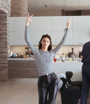 The gray t-shirt moons of Kendall Jenner on his account Instagram @kendalljenner