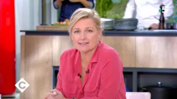 La chemise rose Rails de Anne-Elisabeth Lemoine dans C à vous