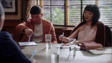 Stella McCartney pink sleeveles fringe dress worn by Mei Lin  (Poppy Liu) in Sunnyside Season 01 Episode 05