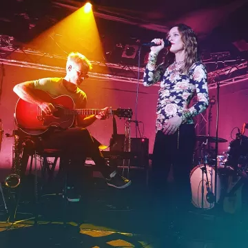 Valentino Garavani Astro Couture 100mm Suede Bootie worn by Vanessa Paradis Les Sources Tour Concert in La Bam October 25, 2019