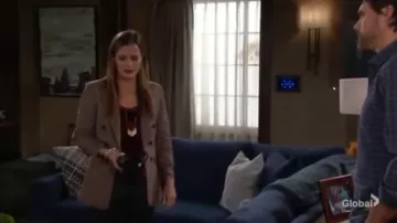 Veronica Beard Bea­con Check Dick­ey Jack­et worn by Chelsea Lawson Newman (Melissa Claire Egan) as seen on The Young and the Restless October 25, 2019