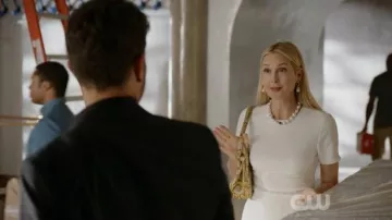 Shoshanna white embellished dress  worn by Melissa Daniels (Kelly Rutherford) in Dynasty Seaso 03 Episode 03
