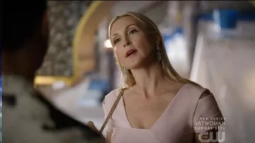 Ben Anum silver embellished crystal earrings worn by Melissa Daniels (Kelly Rutherford) in Dynasty Season 03 Episode 03