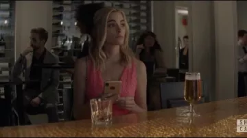 Alice + Olivia hot pink gath­ered dress worn by Reagan (Brianne Howey) in Batwoman Season01 Episode04