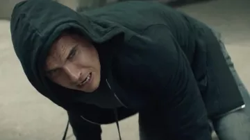 Black hoodie worn by Connor Reed (Robbie Amell) as seen in Code 8