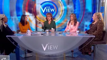 L'agence for­est green but­ton down blouse worn by Joy Behar on The View October 24, 2019